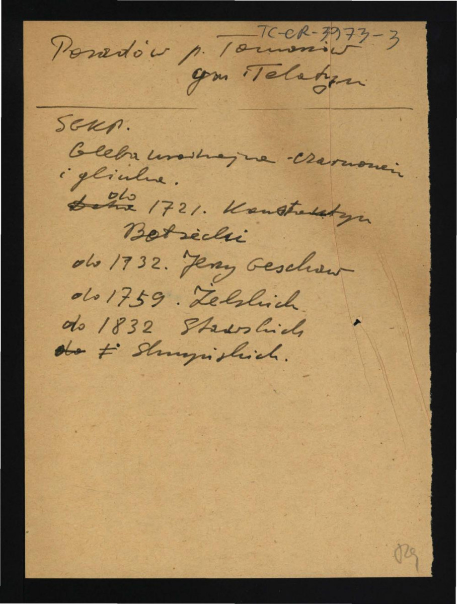 wypis z Słownik Geograficzny Królestwa Polskiego t. VIII, s. 840-841 wzmiankujący kolejnych właścicieli miejscowej posesji                                                                        , skan 1