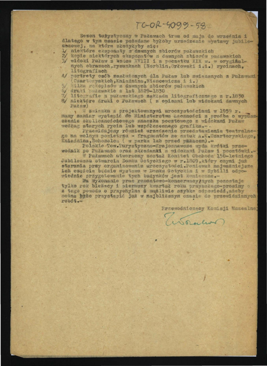list Zygmunta Nowakowskiego do G. Ciołka z 3 lutego 1958 r. dotyczący otwarcia domku gotyckiego, skan 2