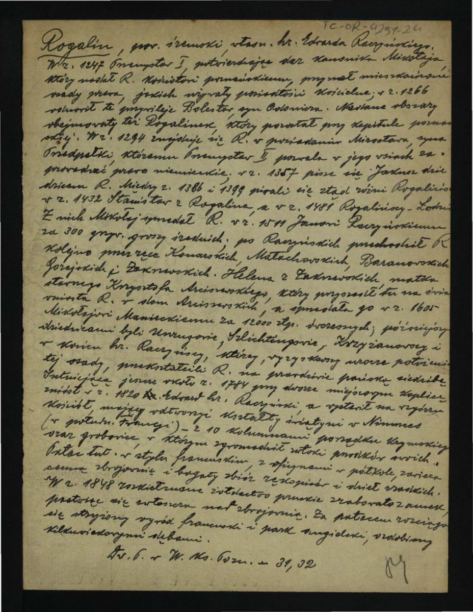 wypis z Durczykiewicz L., Dwory polskie w Wielkim Księstwie Poznańskim, Poznań 1912, s. 31-32 dotyczący przynależności miejscowego obszaru od 1247 r. do XIX w. , skan 1