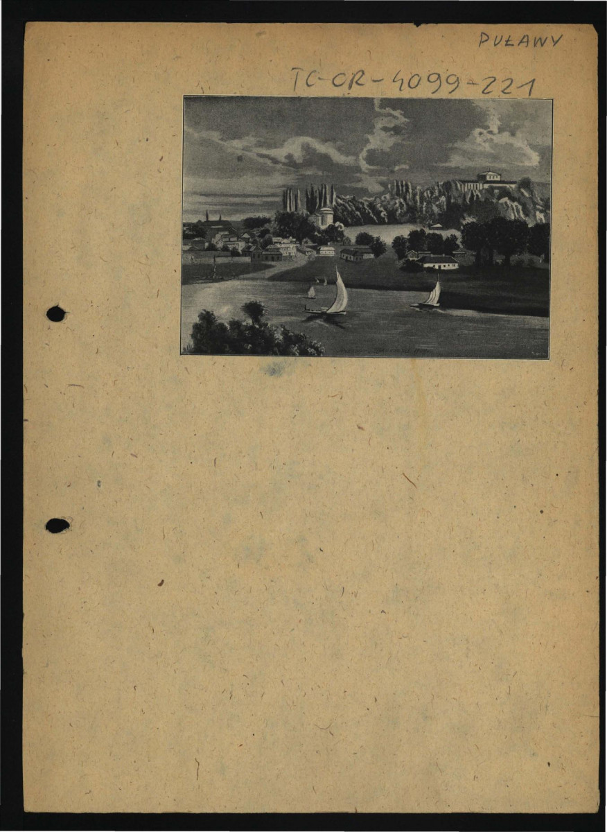wycinek z publikacji tematycznej zawierajacej reprodukcje rysunku z 1909 r. przedstawiającej widok miejscowej posesji od strony Bronowic , skan 1