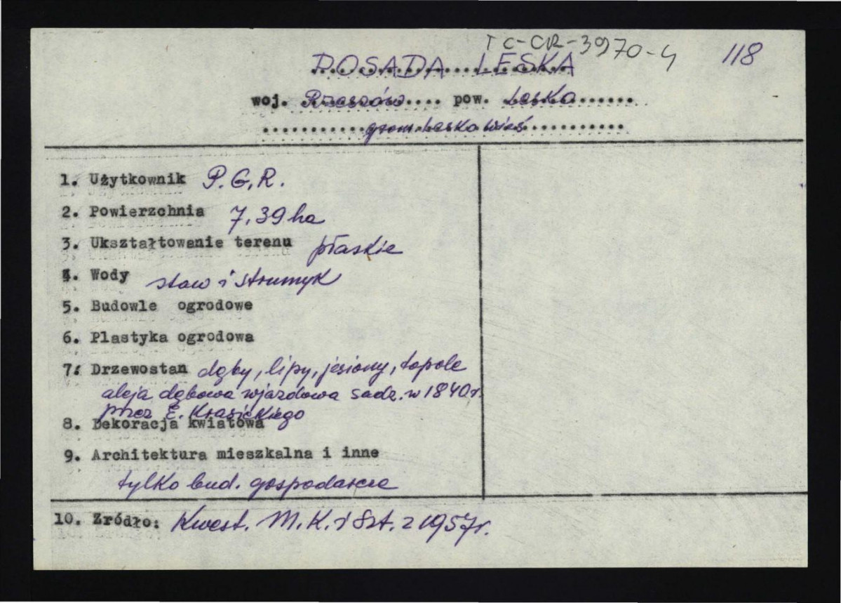 wypis z Kwestionariusz Ministerstwa Kultury i Sztuki z 1957 r.                           , skan 1