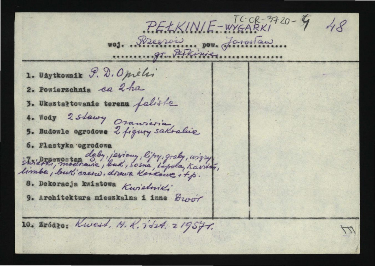 wypis z Kwestionariusz Ministerstwa Kultury i Sztuki z 1957 r. , skan 1