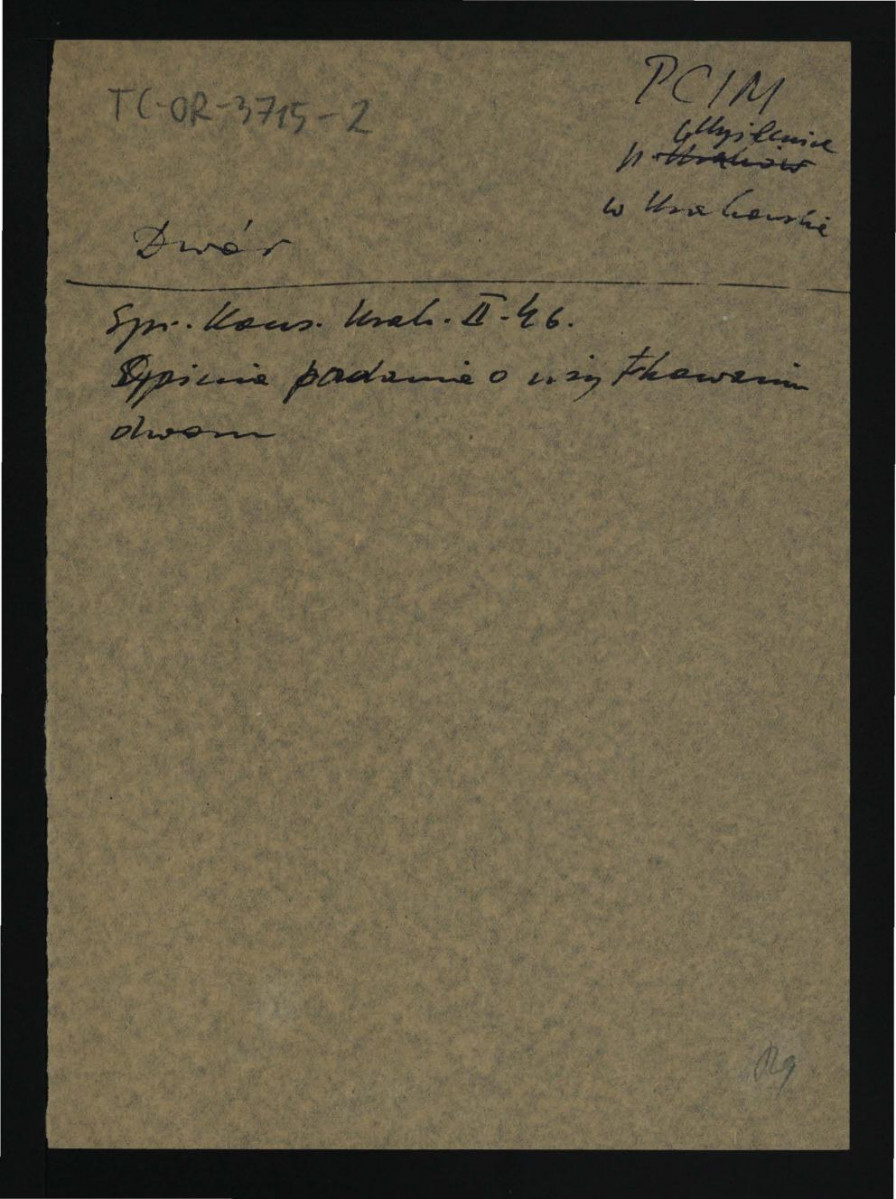 odsyłacz do Sprawozdania Wojewódzkiego Konserwatora Zabytków w Krakowie z lutego 1946 r. , skan 1