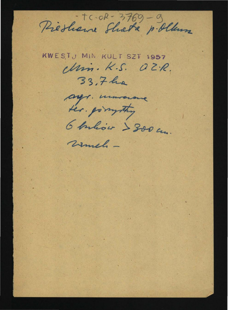 wypis z Kwestionariusz Ministerstwa Kultury i Sztuki z 1957 r., skan 1