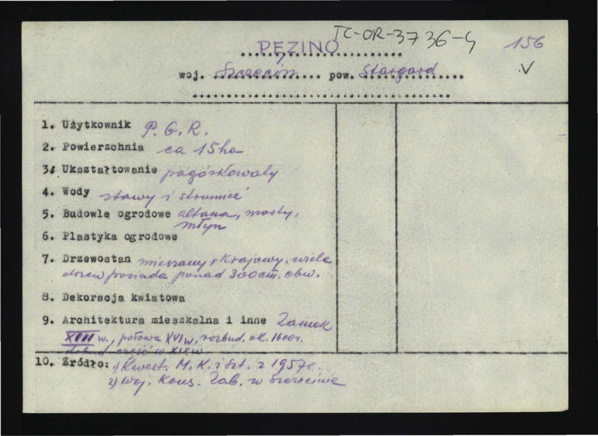 wypis z Kwestionariusz Ministerstwa Kultury i Sztuki z 1957 r. , skan 1