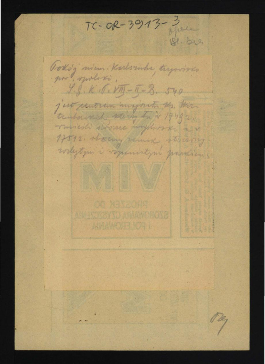 wypis z Słownik Geograficzny Królestwa Polskiego t. VIII, s. 540 dotyczący wzniesienia w 1749 r. dworku myśliwskiego i zamku dwa lata później wraz z rozległym parkiem , skan 1