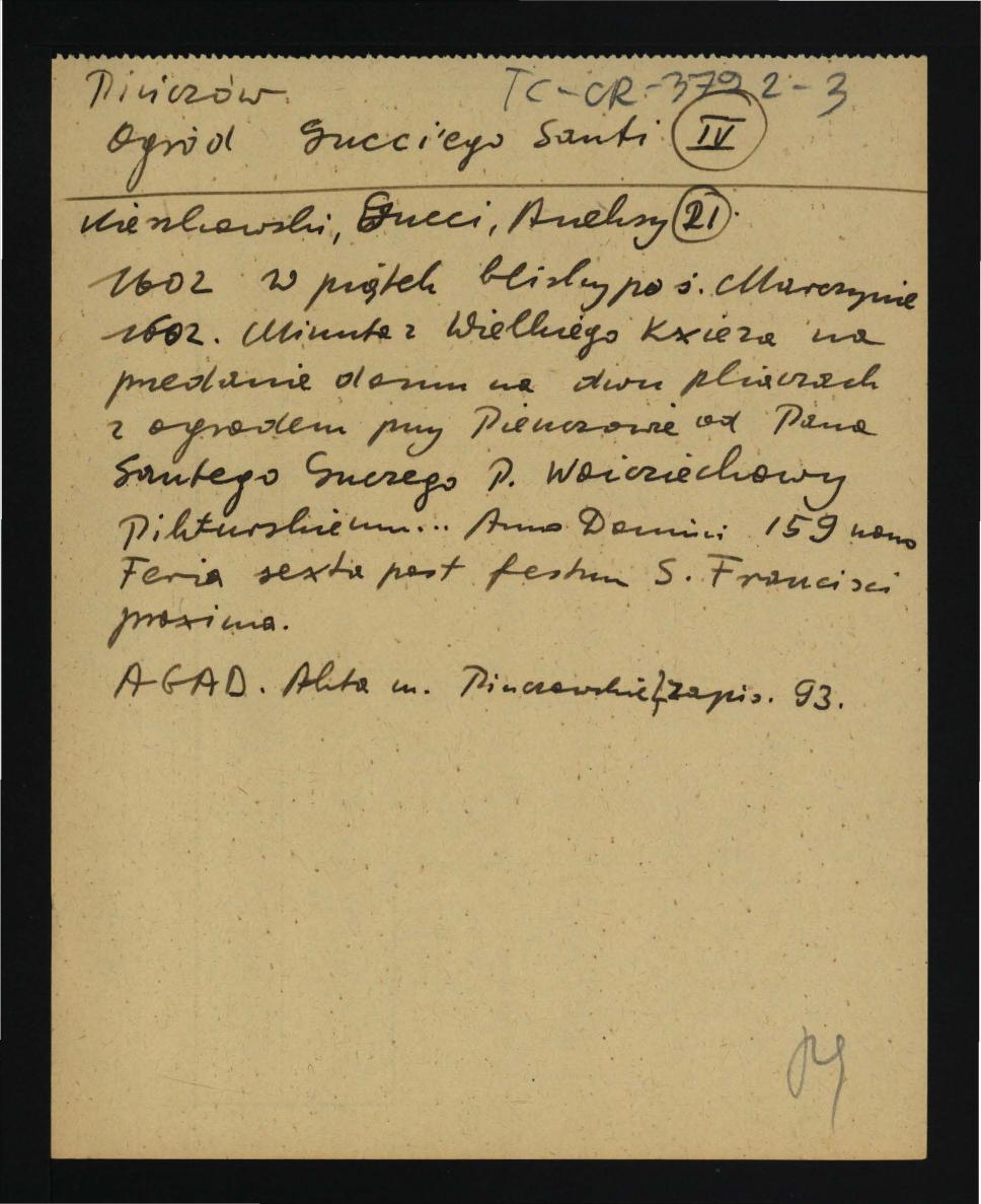 wypis z Kieszkowski W., Santi Gucci Fiorentino – recenzja w: „Biuletyn Historii Sztuki” t. III (1934-35), Aneksy; czternaście kart, skan 14
