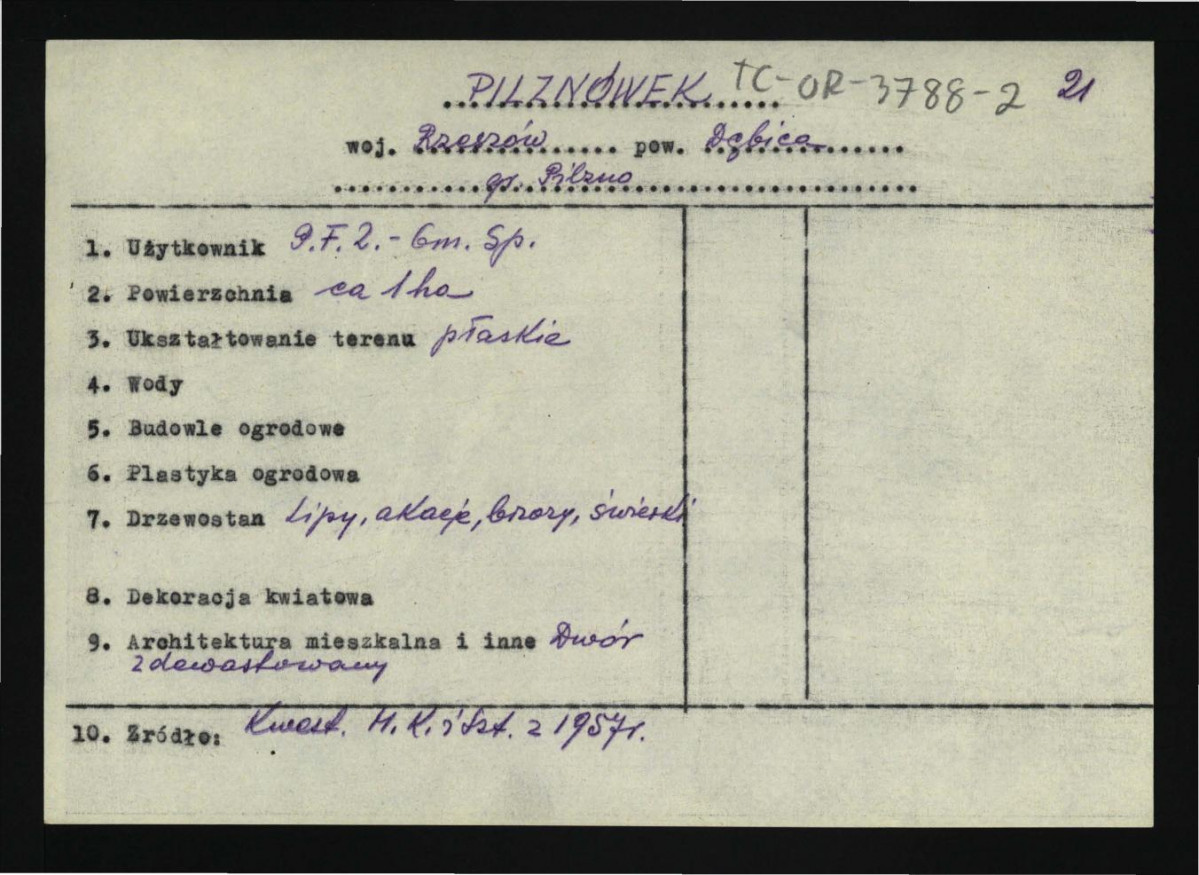 wypis z Kwestionariusz Ministerstwa Kultury i Sztuki z 1957 r. , skan 1
