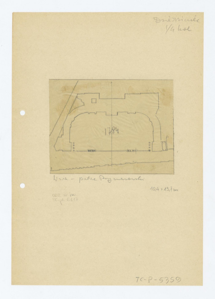 Pałac Prymasowski-dziedziniec - plan sytuacyjny z 1784 roku, skan 1