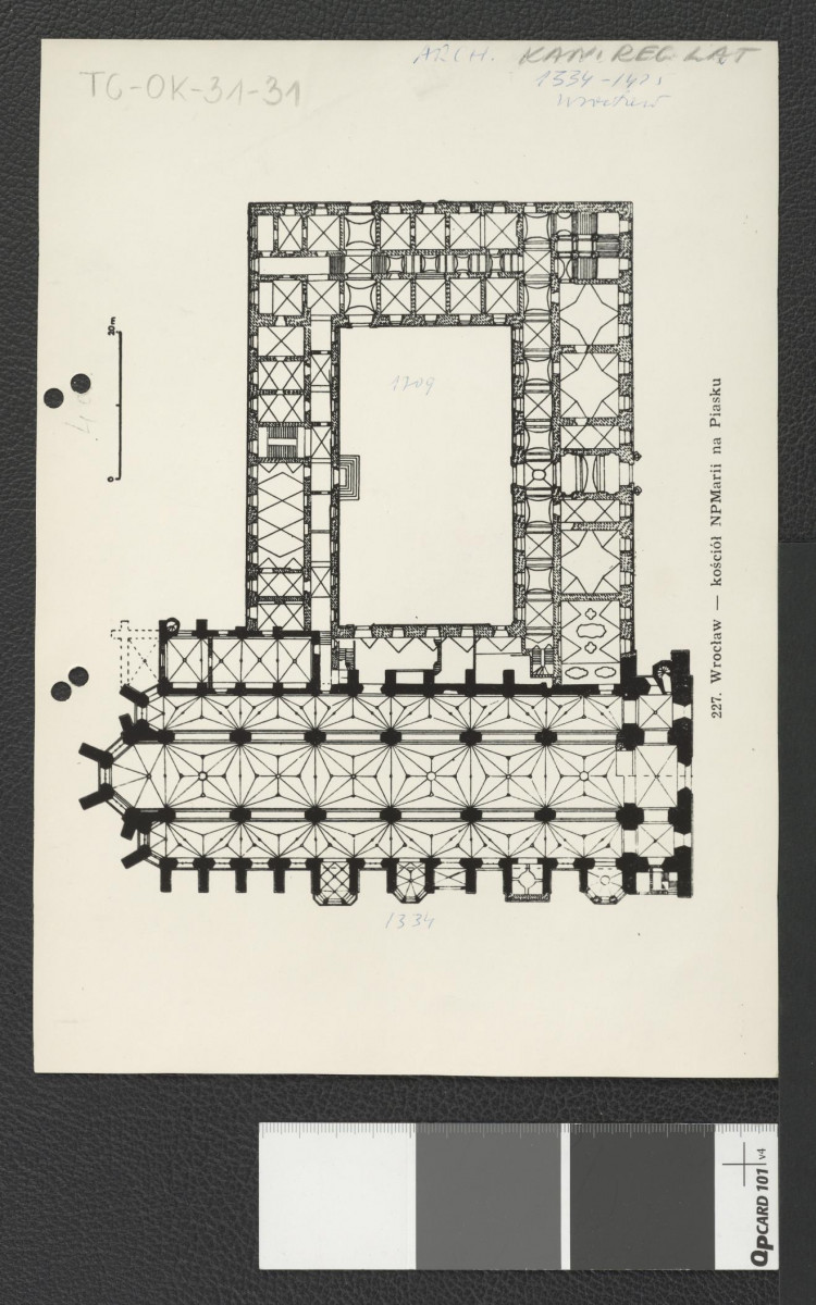 rzut przyziemny Kościoła Najświętszej Marii Panny na Piasku , skan 1