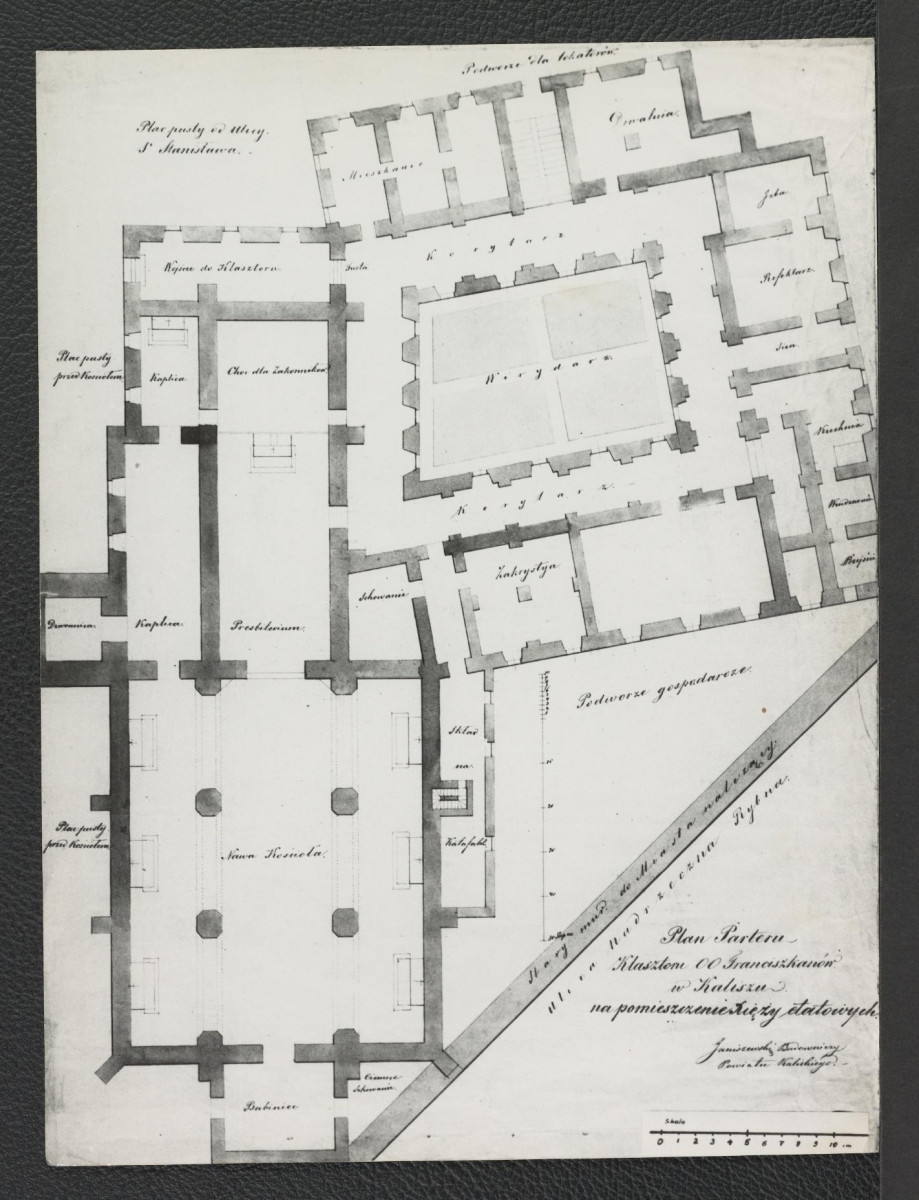 plan parteru miejscowego klasztoru (1: 280) z około 1865 r. , skan 1