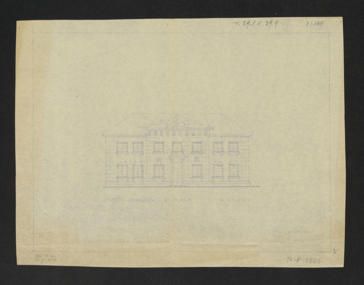 Wilanów-kordegarda, elewacja północna, skan 1