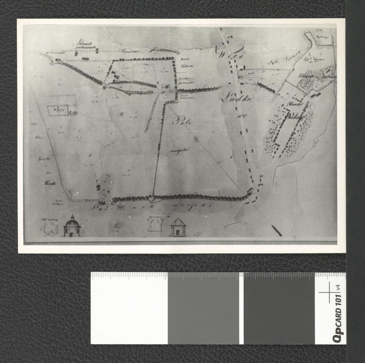 fragment planu miejscowego założenia klasztornego , skan 1