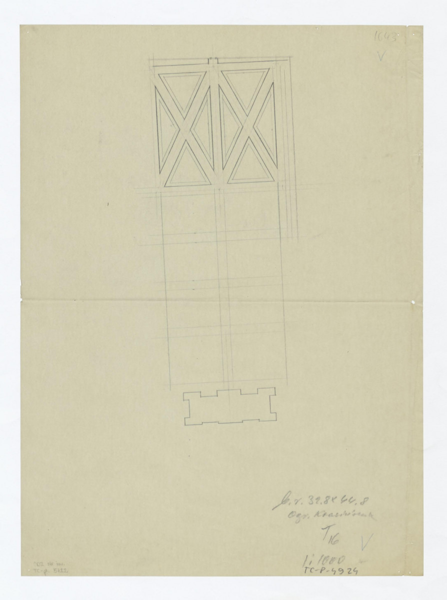 zaczęty plan sytuacyjny do rekonstrukcji z lat 1643 roku, skan 1