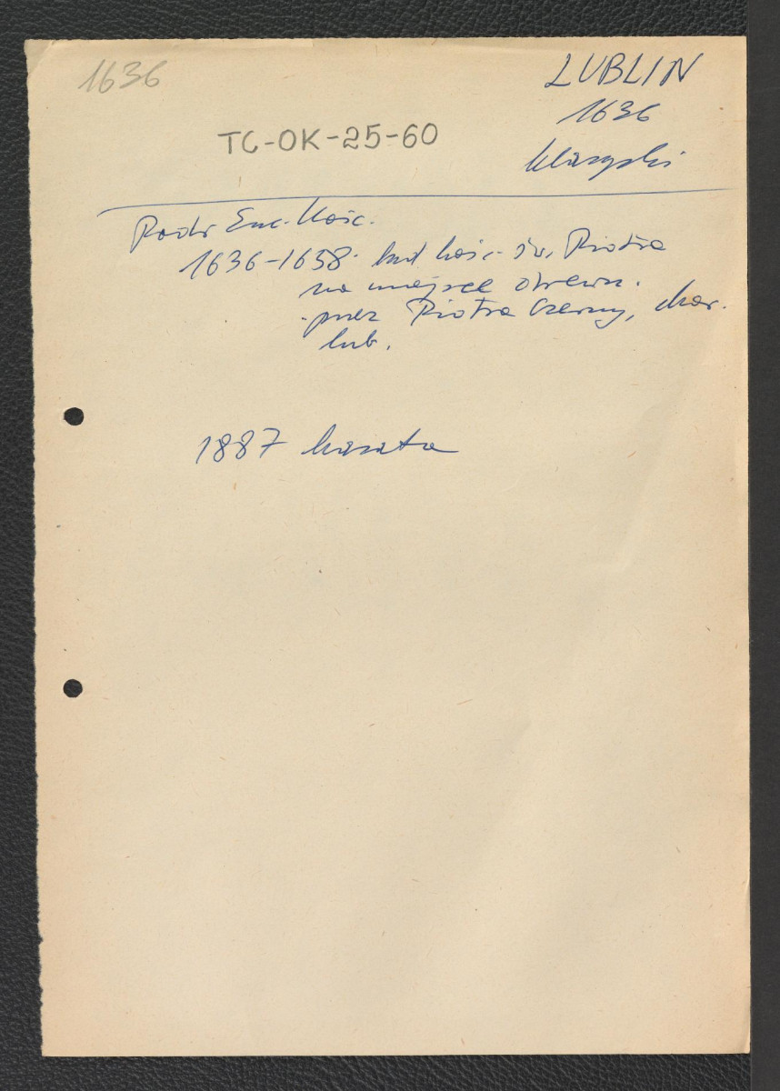 wypis z Podręczna Encyklopedia Kościelna, red. ks. Zygmunt Chełmicki, t. I-XLIV, Warszawa, 1904-1916 zawierający zwięzłą chronologię miejscowego opactwa począwszy od jego zaistnienia w 1479 r., skan 1