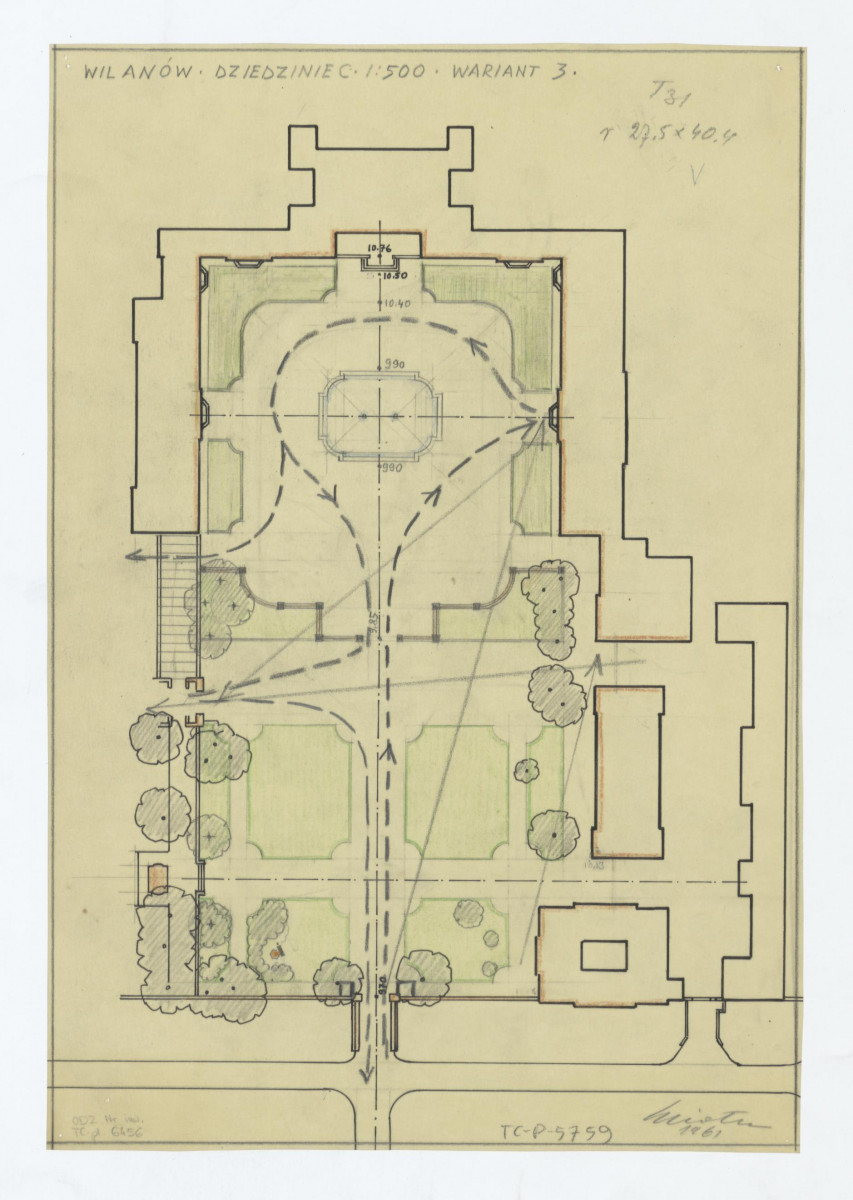 Wilanów-projekt rozwiązania dziedzińca (wariant 3), skan 1