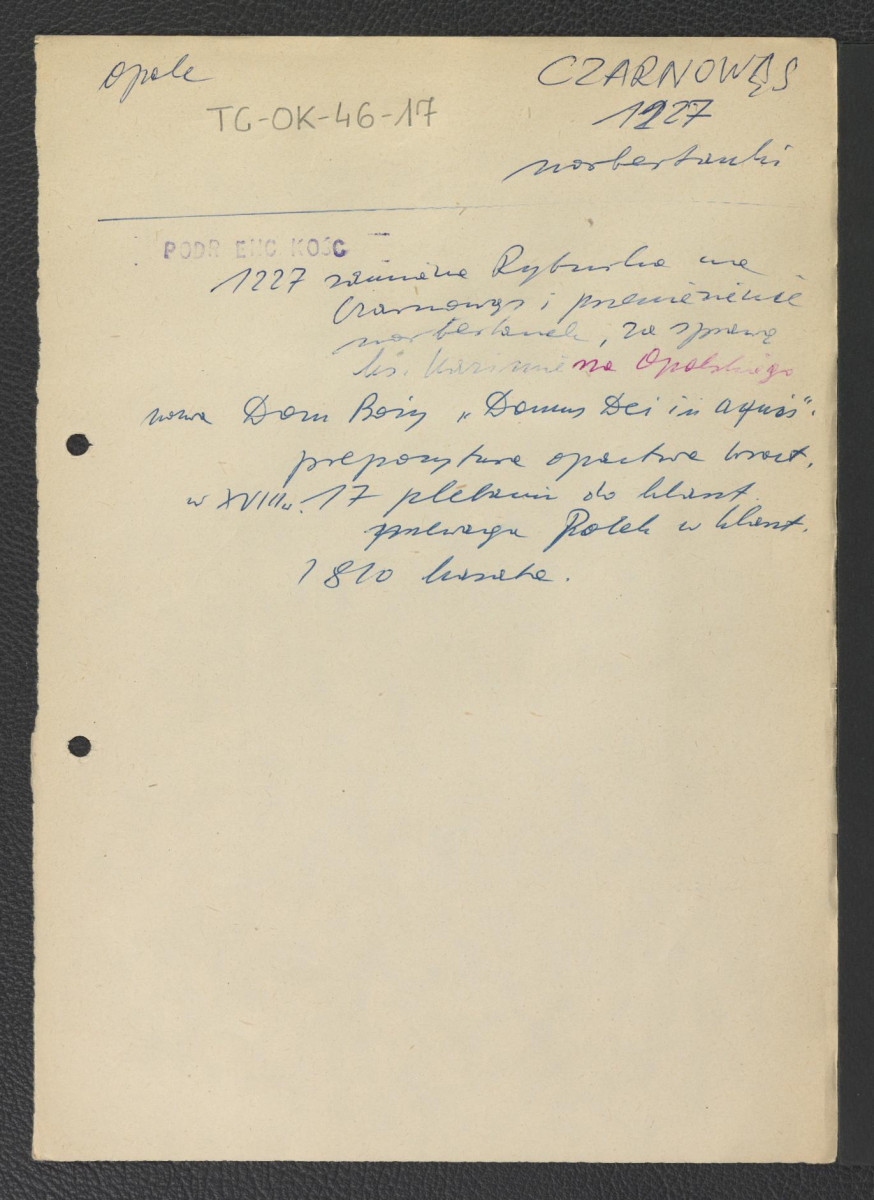wypis z Podręczna Encyklopedia Kościelna, red. ks. Zygmunt Chełmicki, t. I-XLIV, Warszawa, 1904-1916 wzmiankujący ważniejsze epizody w dziejach tegoż klasztoru , skan 1