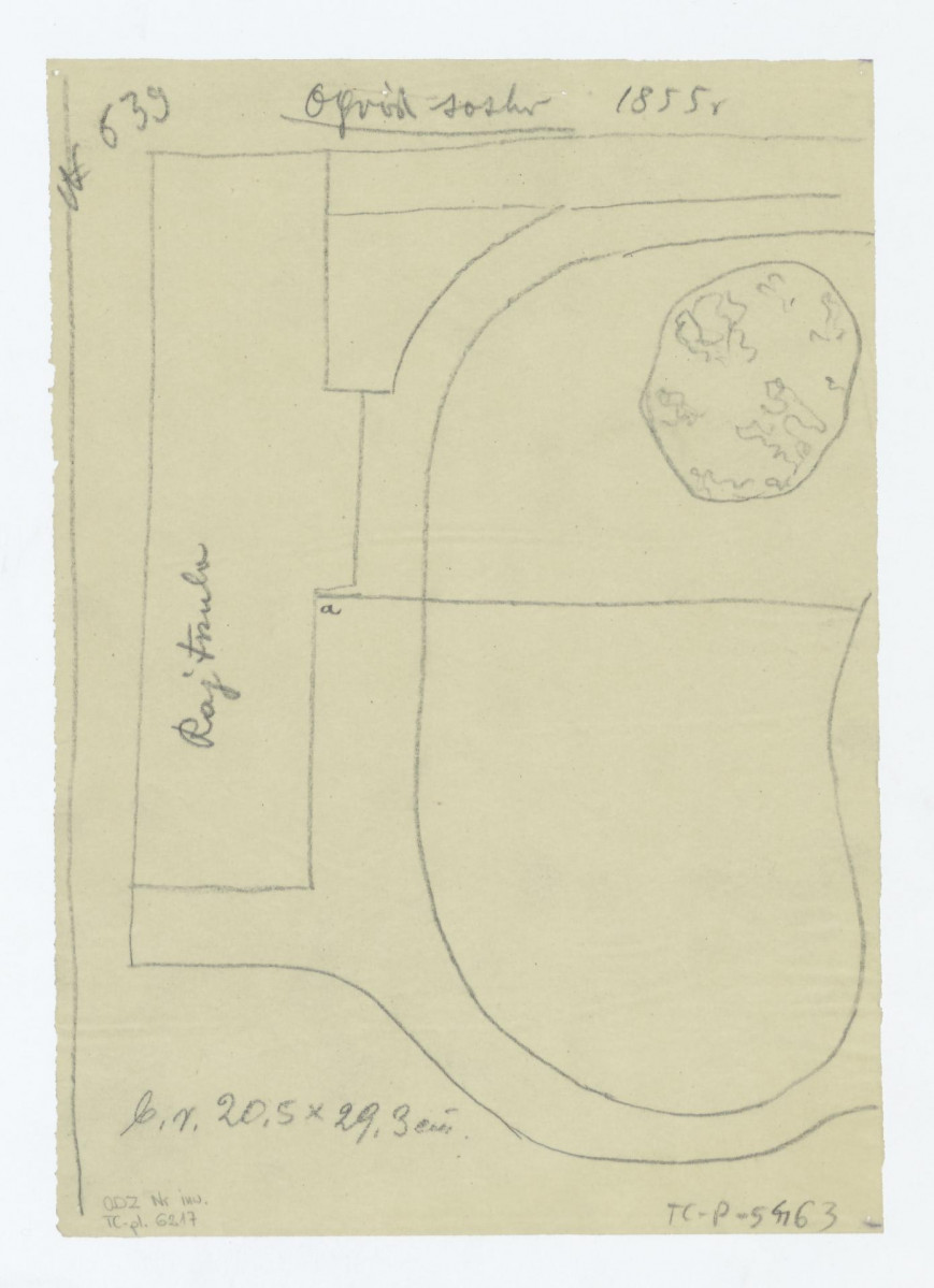 Ogród Saski-odrys sytuacji d.c. części ogrodu z 1855 roku (część II), skan 1