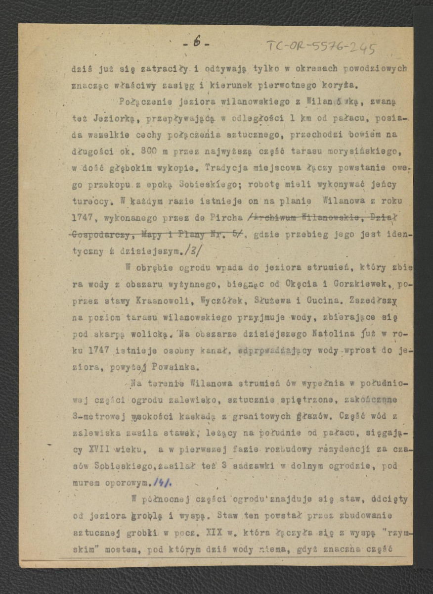tekst autorstwa G. Ciołka pt. Ogród w Wilanowie. Badania i problemy konserwatorskie z maja 1947 r.                         , skan 7