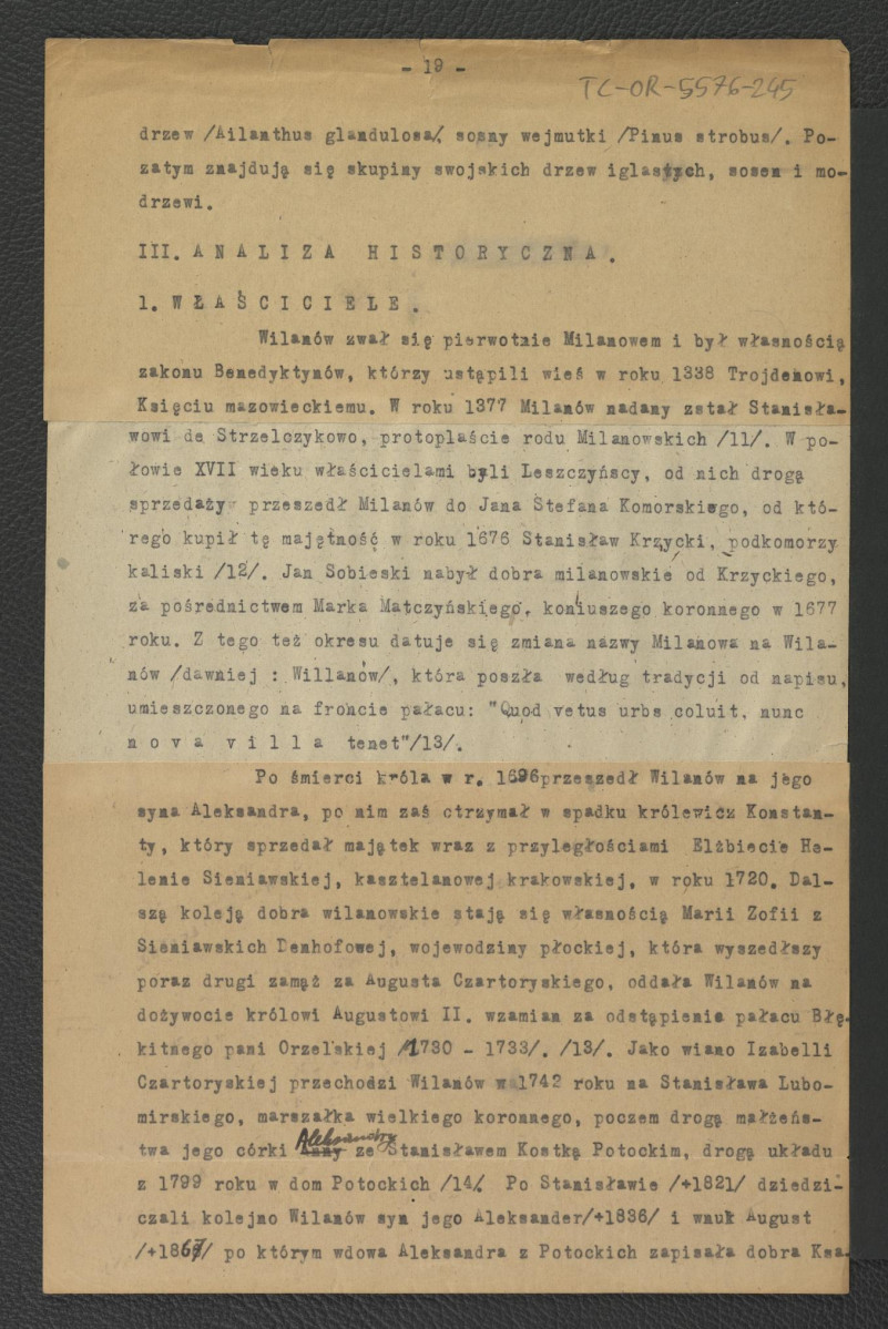 tekst autorstwa G. Ciołka pt. Ogród w Wilanowie. Badania i problemy konserwatorskie z maja 1947 r.                         , skan 20