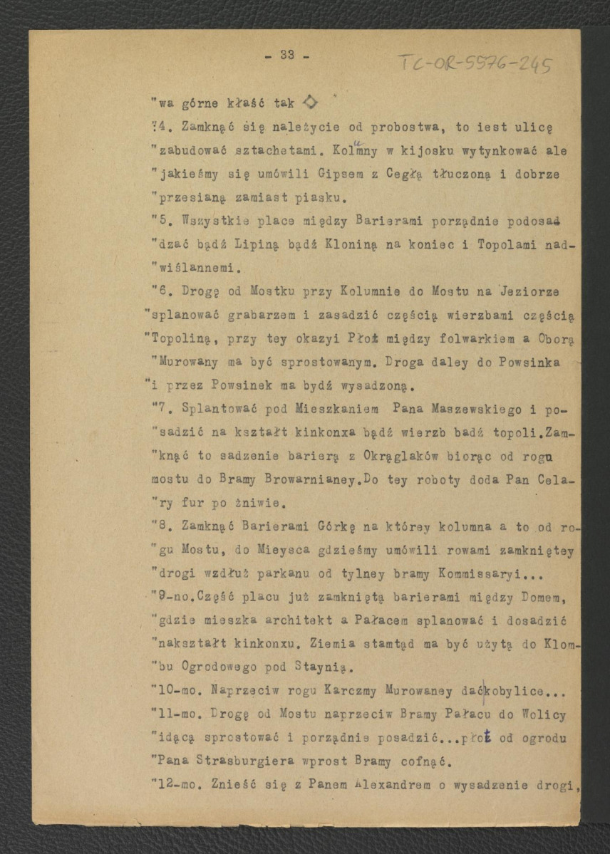 tekst autorstwa G. Ciołka pt. Ogród w Wilanowie. Badania i problemy konserwatorskie z maja 1947 r.                         , skan 23