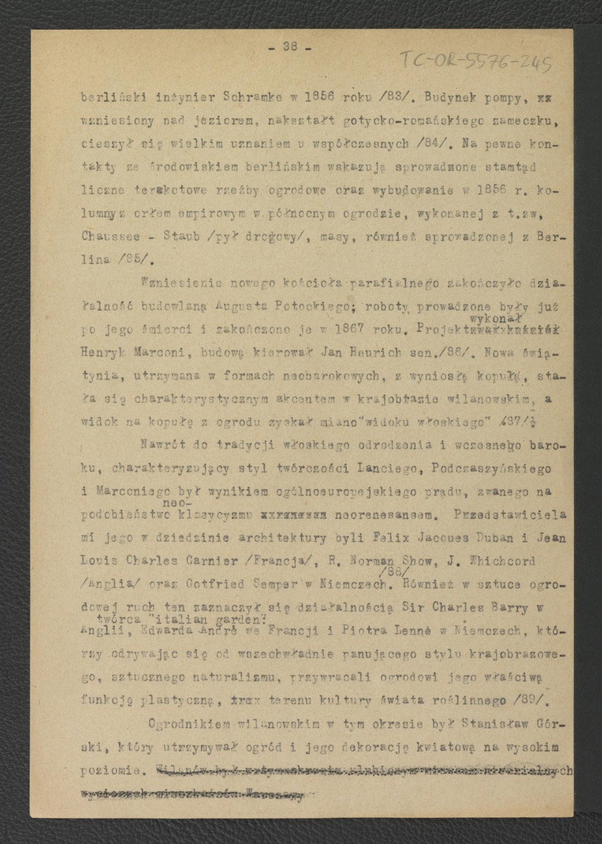 tekst autorstwa G. Ciołka pt. Ogród w Wilanowie. Badania i problemy konserwatorskie z maja 1947 r.                         , skan 28