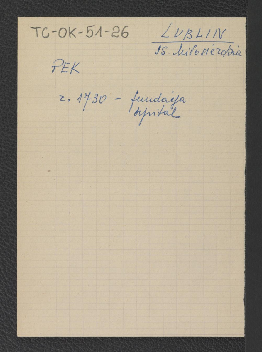 odsyłacz do Podręczna Encyklopedia Kościelna, red. ks. Zygmunt Chełmicki, t. I-XLIV, Warszawa, 1904-1916 wzmiankujący fundacje szpitala w roku 1730 , skan 1