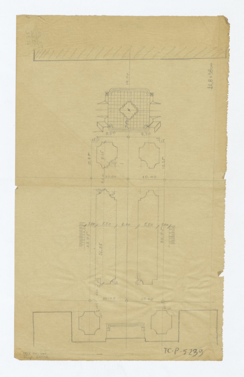 Pałac Namiestnikowski-rzut parterów ogrodowych, skan 1