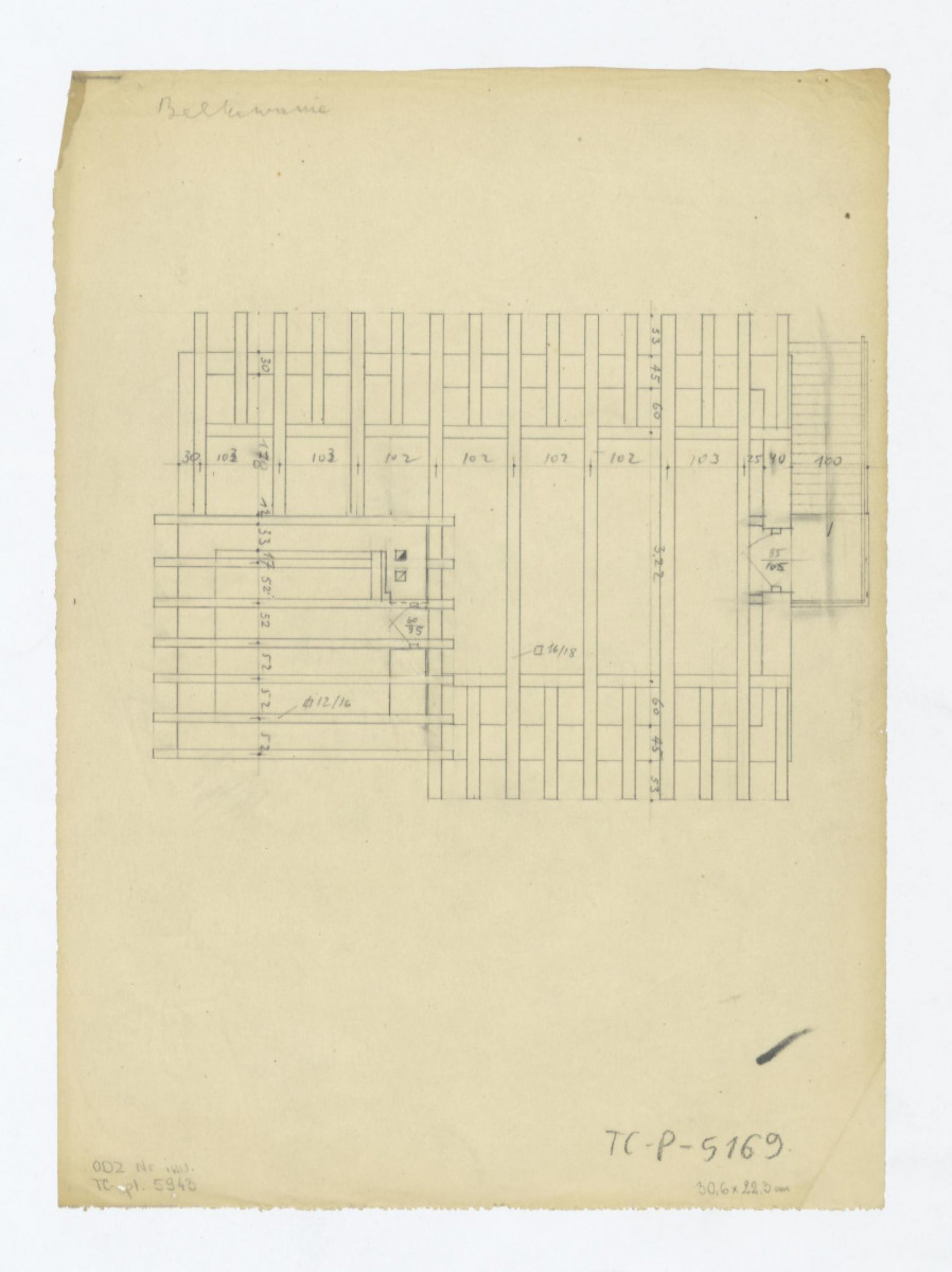 Morysin-belkowanie. Napisy: Belkowanie. Podane wymiary, skan 1