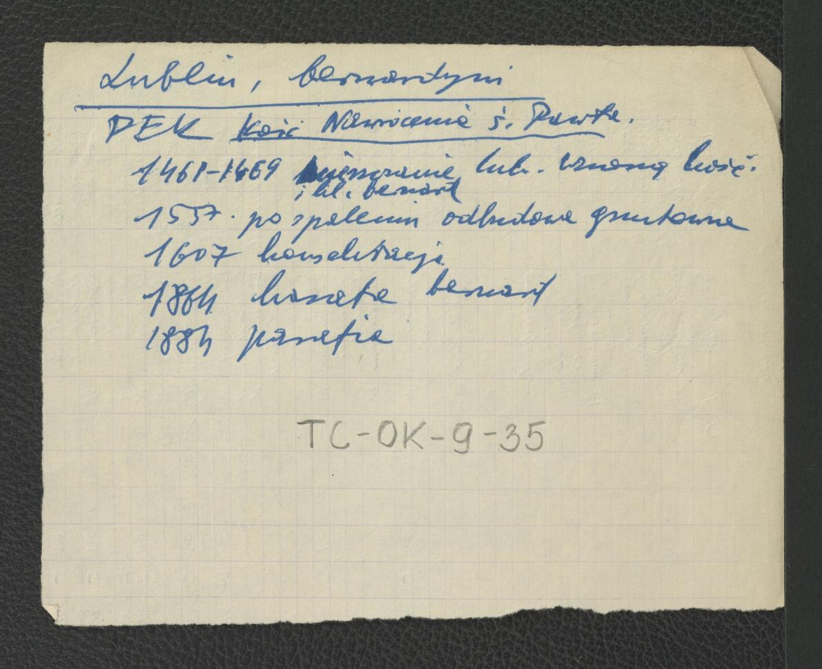 wypis z Podręczna Encyklopedia Kościelna, red. ks. Zygmunt Chełmicki, tom I-XLIV, Warszawa, 1904-1916 wzmiankujący ważniejsze momenty w dziejach miejscowego kościoła pod wezwaniem Nawrócenia św. Pawła począwszy od momentu wzniesienia obiektu w latach 1461-1469, skan 1