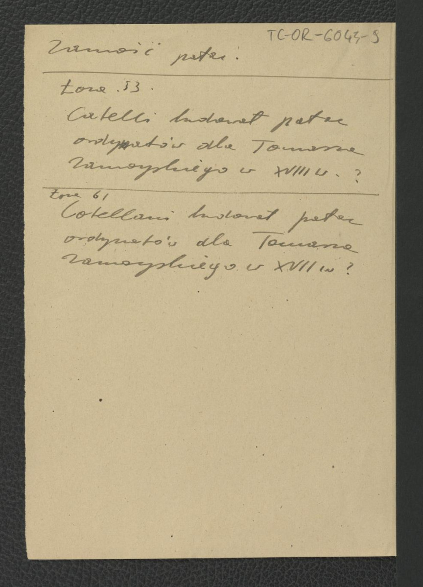 wypisy z Łoza S., Słownik architektów i budowniczych Polaków oraz cudzoziemców w Polsce pracujących, Warszawa 1931, s. 53 i 61 wzmiankujący Catellego/Cattellaniego, który odpowiadał za wzniesienie pałacu ordynatów dla Tomasza Zamoyskiego , skan 1
