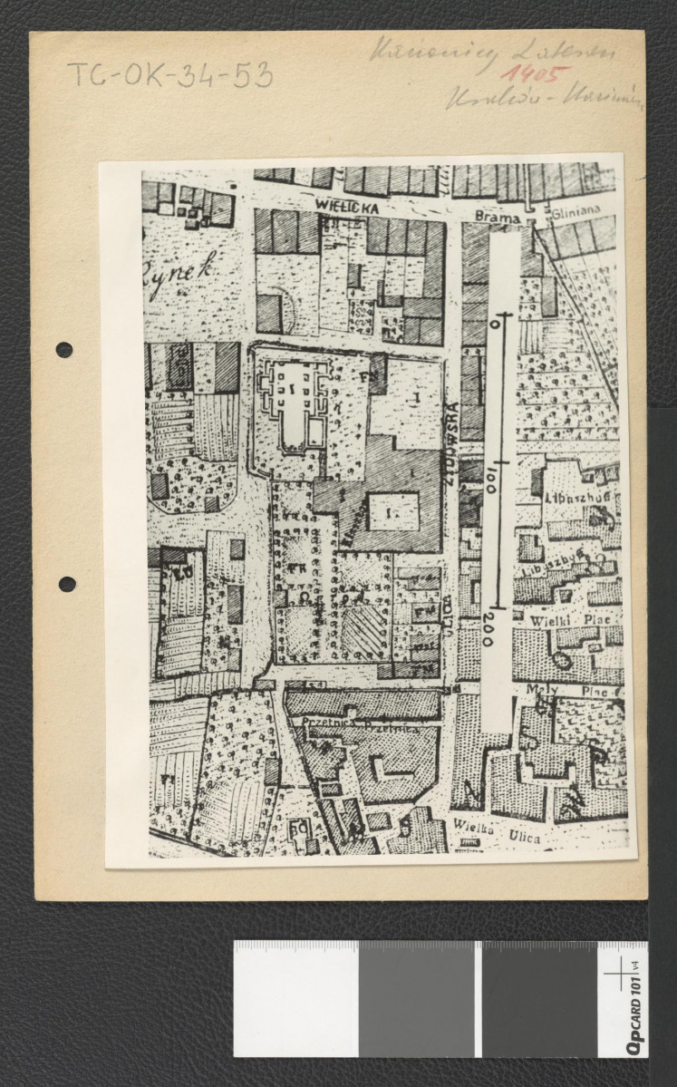 fragment planu wymienionego miasta z zaznaczonym klasztorem , skan 1