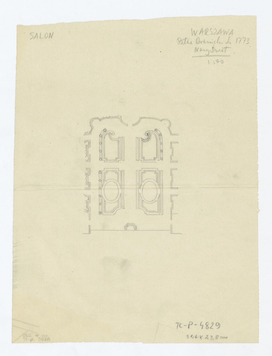 rzut parteru kwiatowego. Stan z 1773 roku, skan 1