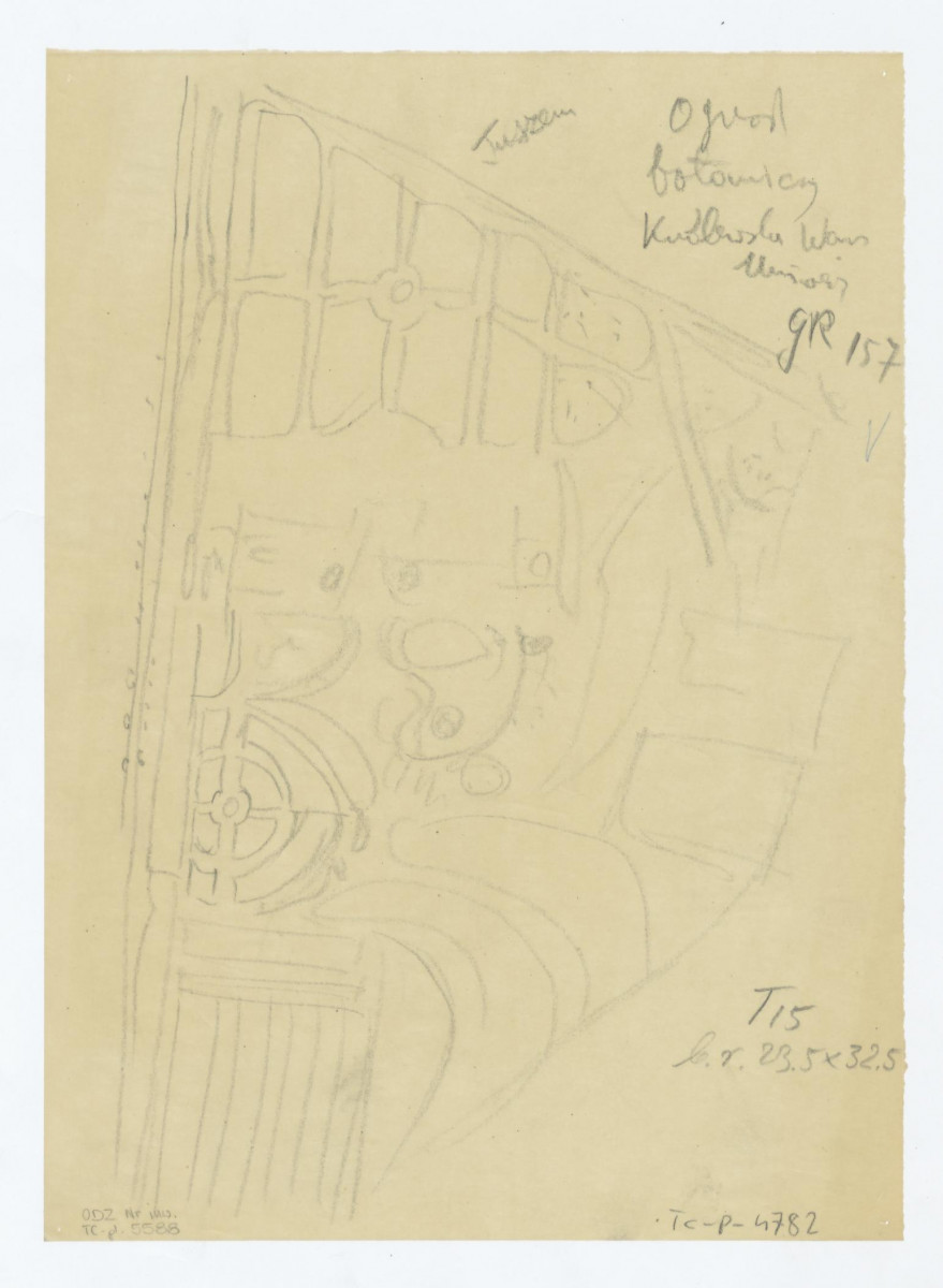 odrys części ogrodu - plan sytuacyjny, skan 1