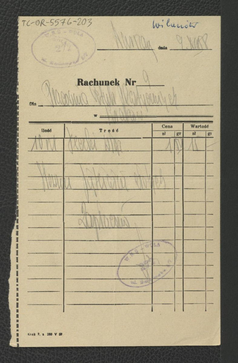 rachunek z 9 grudnia 1958 r. , skan 1