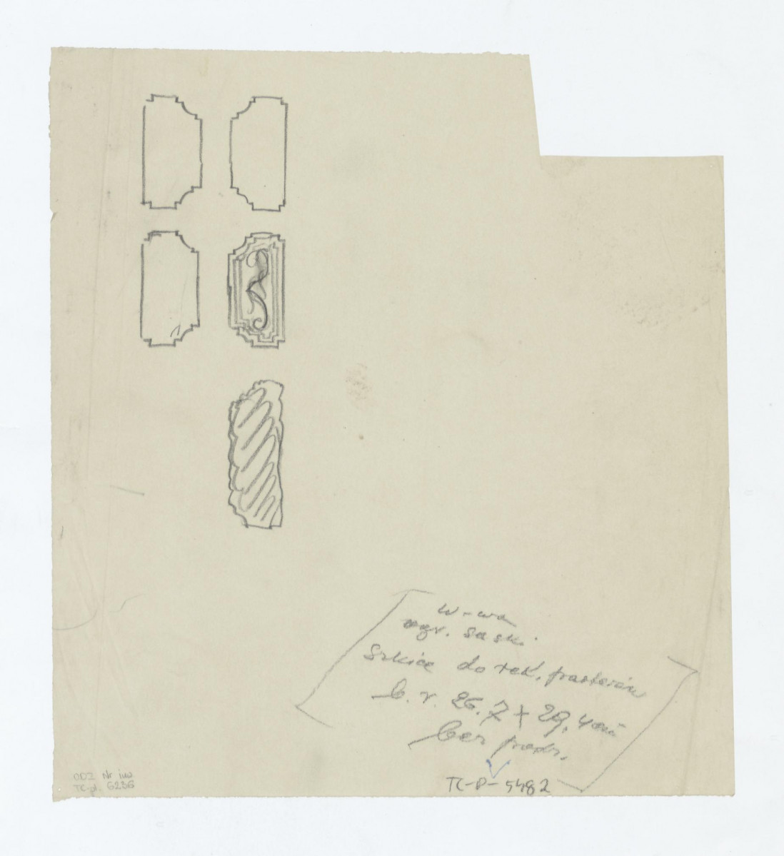 Ogród Saski-szkic do rekonstrukcji parterów, skan 1