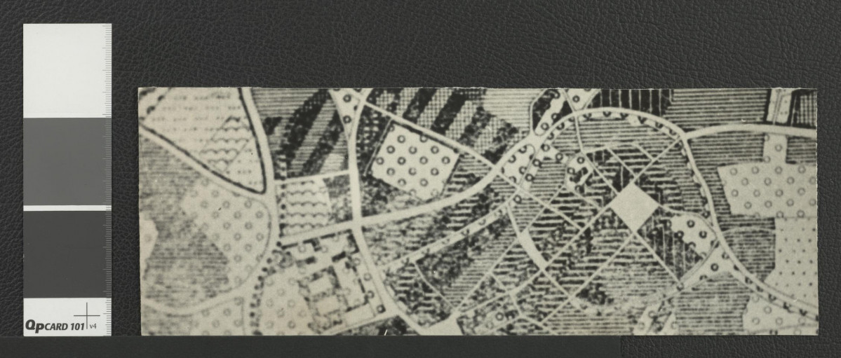 fragment planu ze zbliżeniem na miejscowy klasztor , skan 2