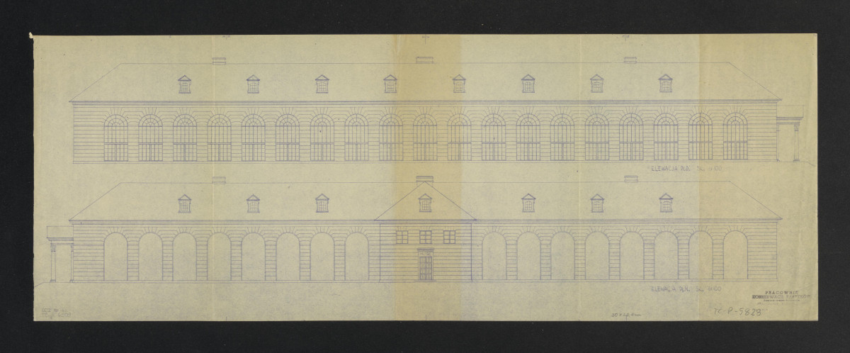 Wilanów-elewacja południowa i elewacja północna, skan 1