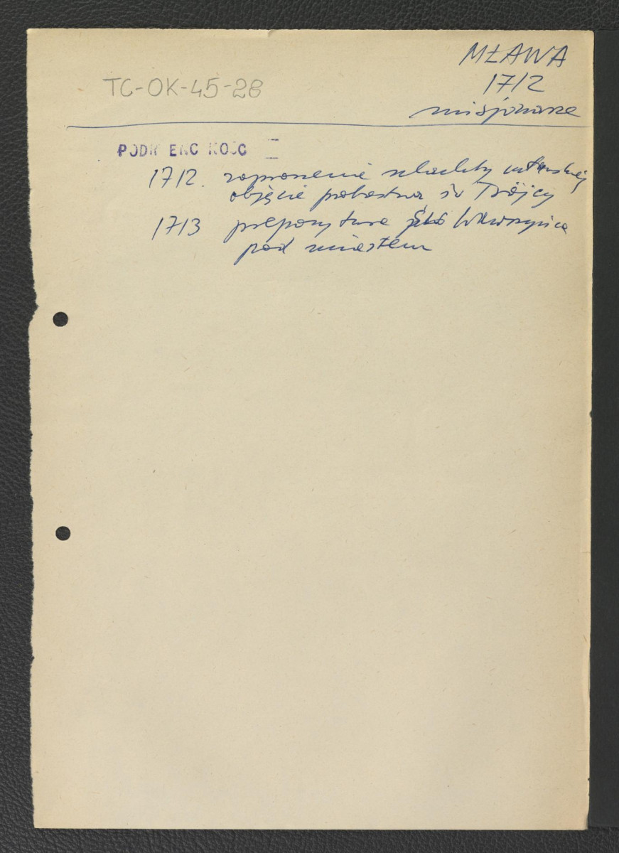 wypisy z Podręczna Encyklopedia Kościelna, red. ks. Zygmunt Chełmicki, t. I-XLIV, Warszawa, 1904-1916 zawierające ważniejsze daty w XVIII-wiecznych dziejach miejscowego klasztoru począwszy od roku 1713, skan 2