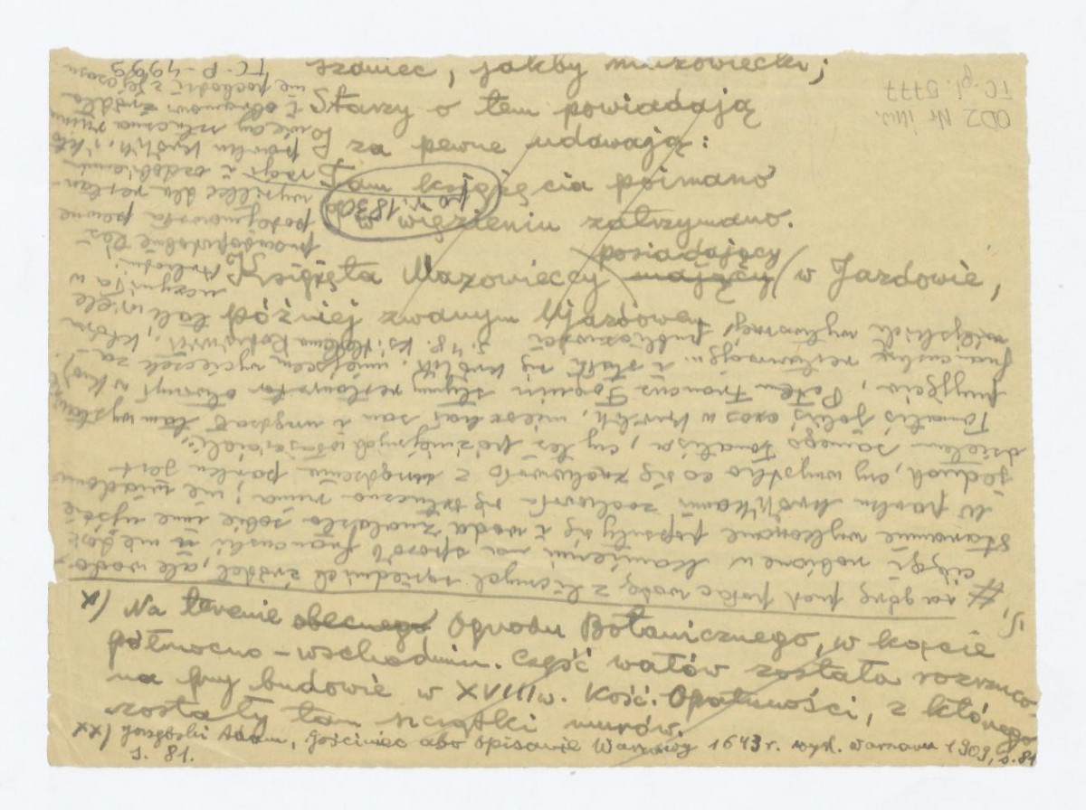 "dwa rysunki: 1. budynek dawnej kuchni. Napisy: strona 34, ryc. 19;, Park w Królikarni; dawna Kuchnia. Fot. Chomentowski 2. most nad wąwozem. Napisy: most nad wąwozem; ryc. 20. strona 35; fot. Chomentowski", skan 2