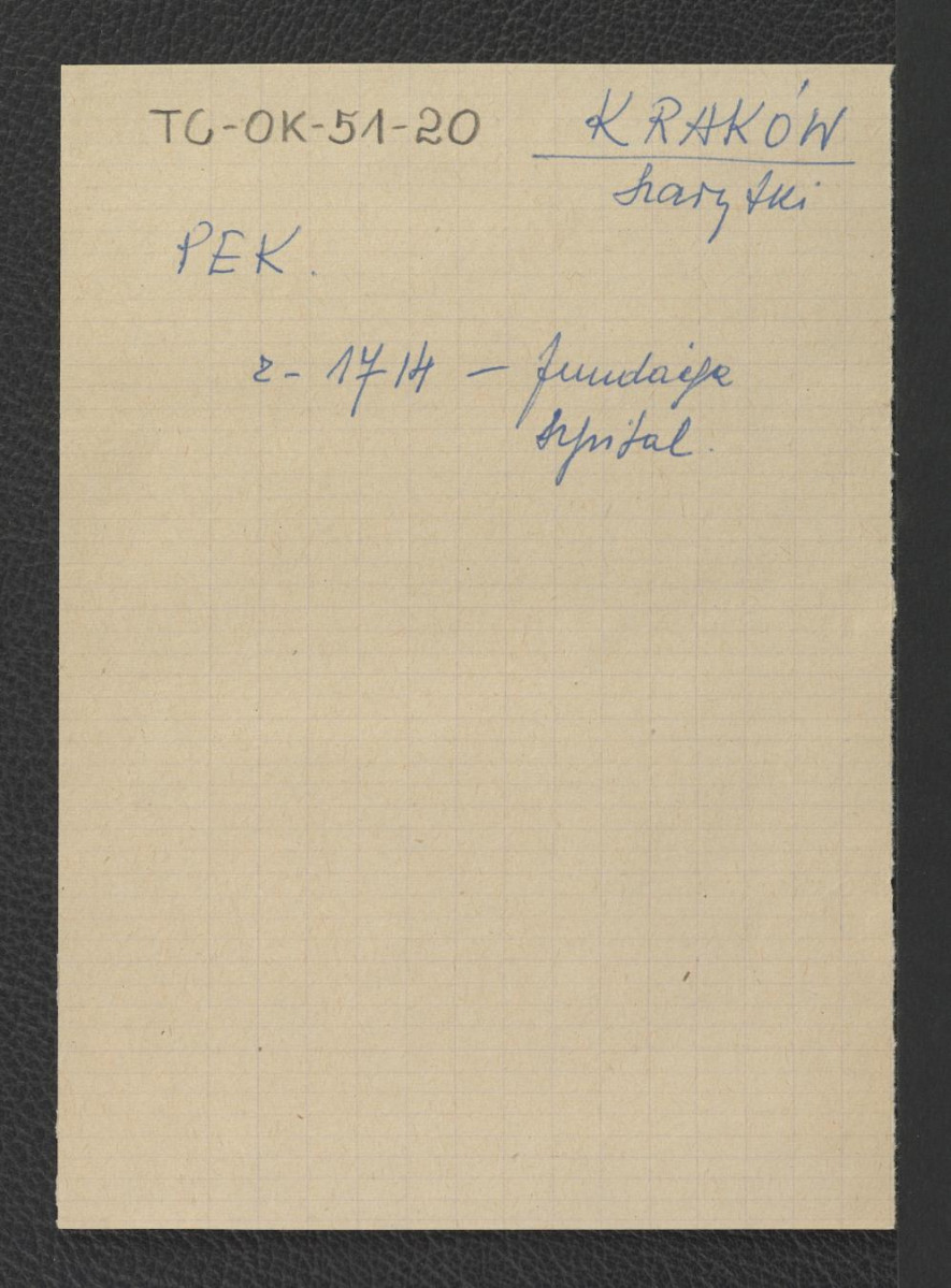 odsyłacz do Podręczna Encyklopedia Kościelna, red. ks. Zygmunt Chełmicki, t. I-XLIV, Warszawa, 1904-1916 wzmiankujący fundacje szpitala w 1714 r., skan 1