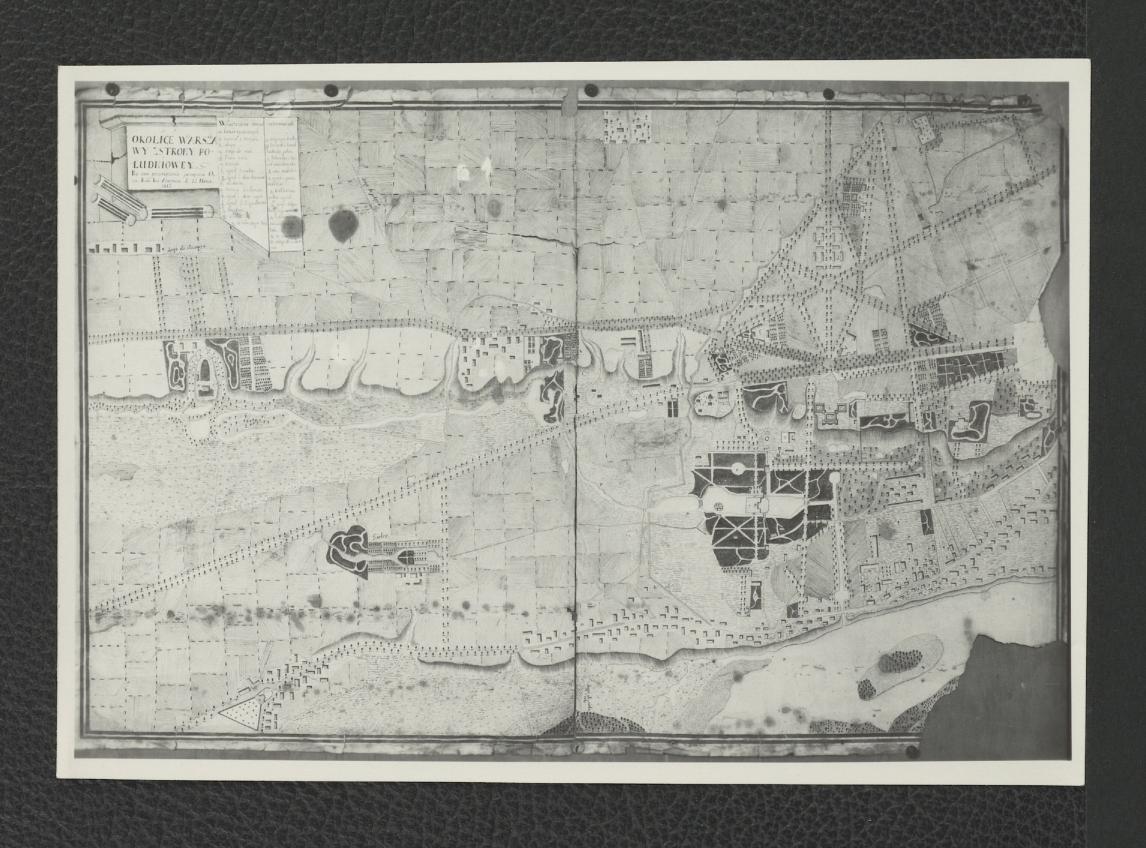 fotografia czarno-biała przedstawiająca fragment planu okolic Warszawy od strony południowej   , skan 1
