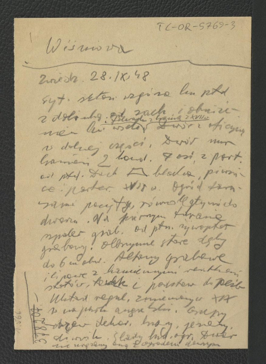 notatka być może z wizji lokalnej do której doszło 28 września 1948 r. , skan 1