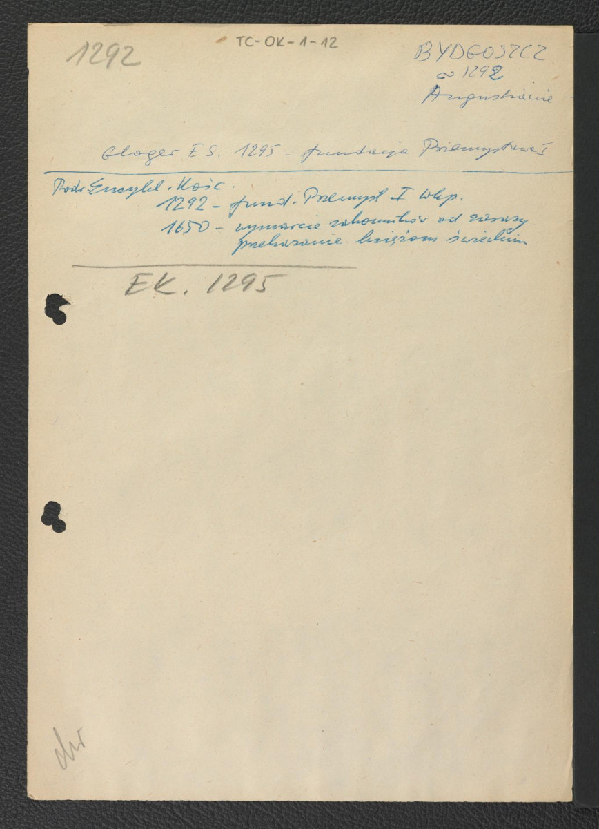 odsyłacz do Gloger Zygmunt, Encyklopedia Staropolska, Warszawa 1902 wzmiankujący fundację klasztoru w 1292 r.; Podręczna Encyklopedia Kościelna, red. ks. Zygmunt Chełmicki, tom I-XLIV, Warszawa, 1904-1916 wzmiankująca wymarcie zakonników na zarazę w 1650 r. , skan 1
