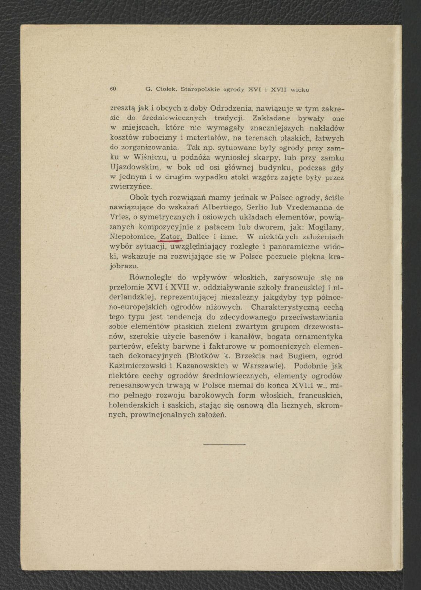 nadbitka ze Sprawozdań Towarzystwa Naukowego Warszawskiego (Wydział II, Rok XL – 1947) zawierający tekst G. Ciołka pt. Staropolskie ogrody XVI i XVII w.; dwie karty  , skan 4