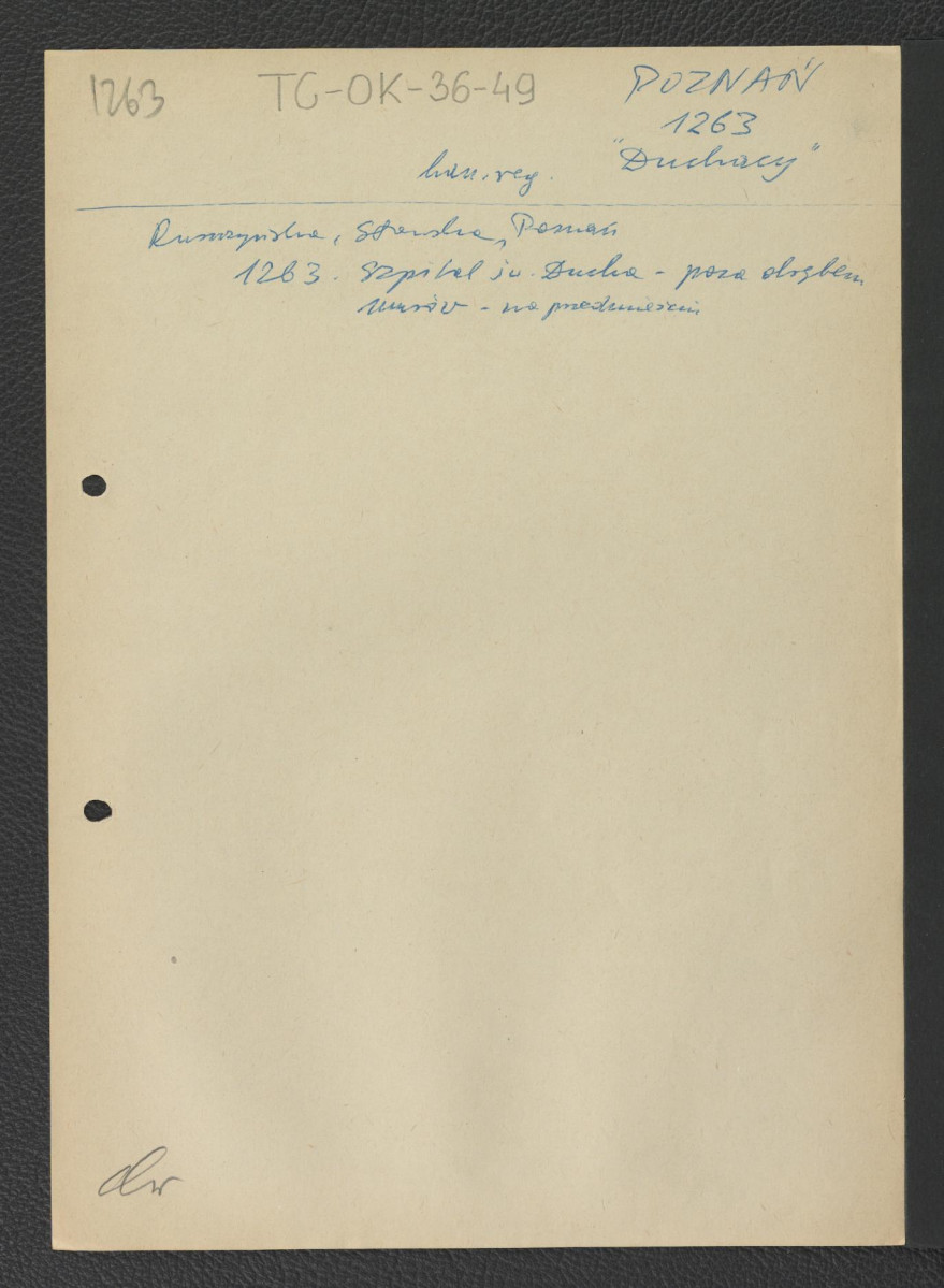 odsyłacz do Katalog Zabytków Sztuki w Polsce: Woj. Poznańskie, t. V, z. 6: powiat kaliski, red. Ruszczyńska T., Sławska A., Winiarz Z., Warszawa 1960 wzmiankujący zaistnienie szpitala św. Ducha poza murami miasta w roku 1263  , skan 1