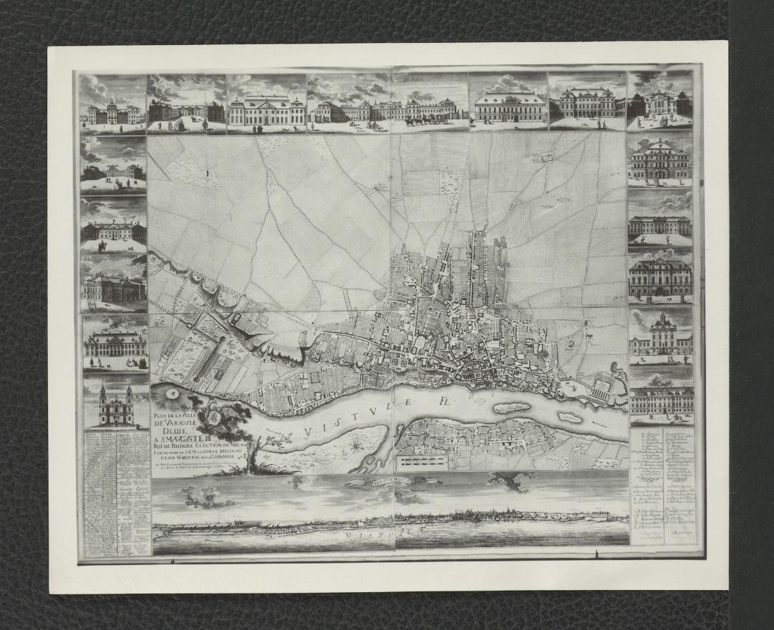 fotografia czarno-biała przedstawiająca plan miasta z 1762 r. sporządzony dla Augusta III, skan 1