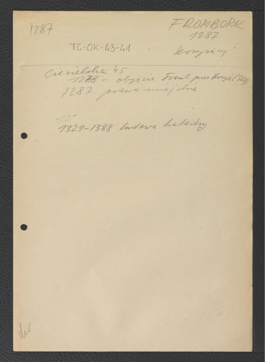 odsyłacz do Ciesielska Karola, W zasięgu krzyżackiego miecza, Warszawa 1961, s. 45 oraz Słownik Geografii Turystycznej Polski, t. I, Warszawa 1959 zawierający ważniejsze daty w dziejach wymienionej miejscowości począwszy od roku 1278 , skan 1