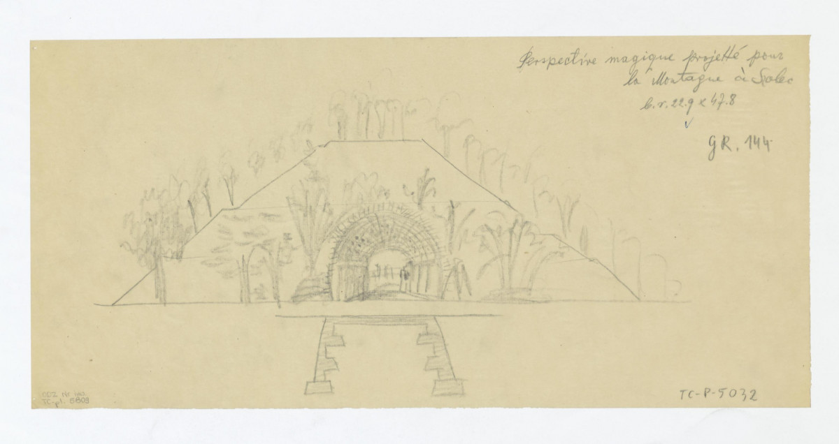 perspektywiczny widok przez górę ogrodową (odrys), skan 1