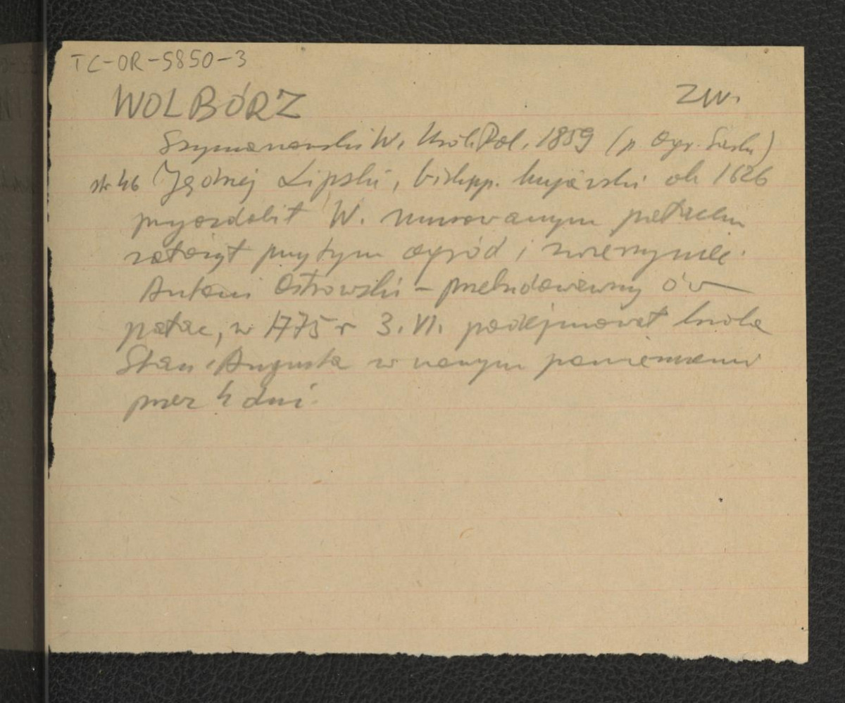 wypis z Szymanowski W., Królestwo Polskie…, Warszawa 1859, .s 46 wzmiankujący biskupa kujawskiego Jędrzeja Lipskiego odpowiedzialnego za założenie ogrodu i zwierzyńca oraz Antoniego Ostrowskiego, inicjatora rozbudowy miejscowego pałacu , skan 1